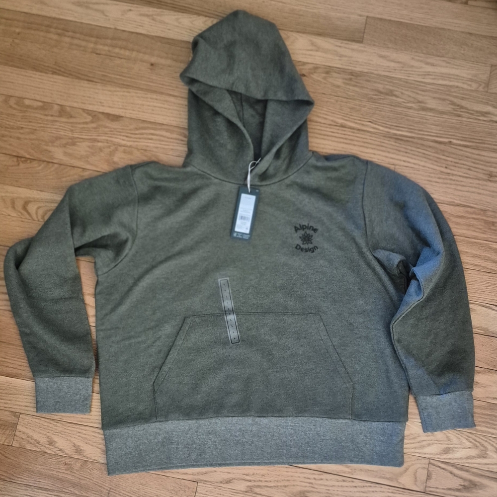 NEW Alpine Design Women's L Olive Haze Heather Green Hike Hoodie Sweatshirt